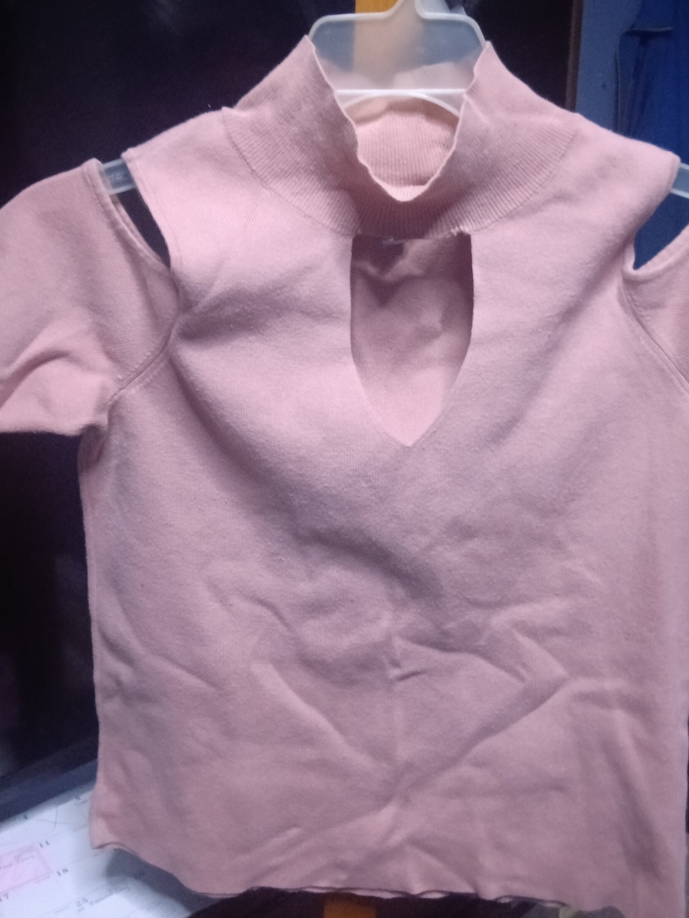 BOLD elements Blush Pink Knit Top with Mock Collar